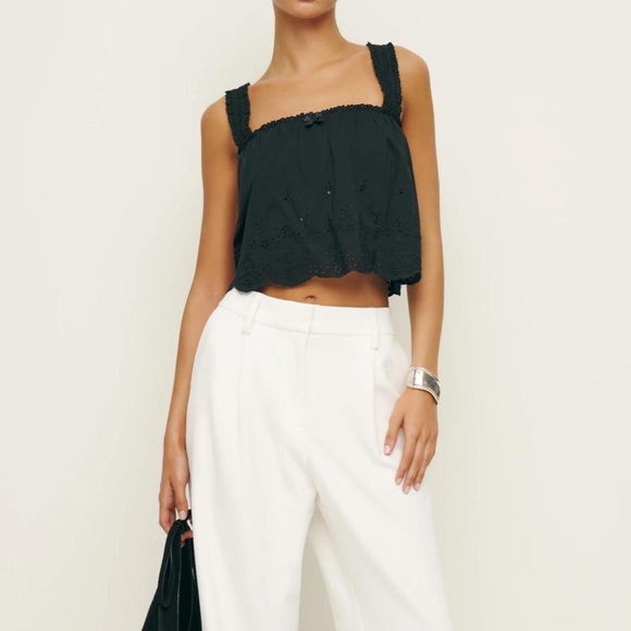 Reformation Black Lace Crop Top - Picture 2 of 6